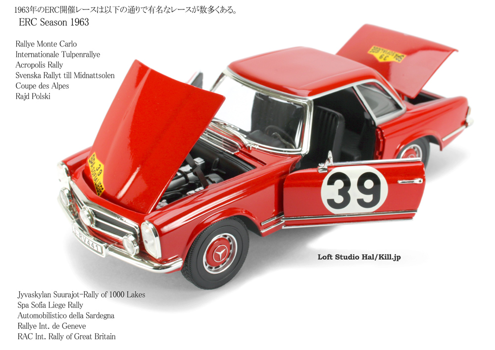 Mercedes Benz 230SL W113 1963 Spa-Sofia-Liege Rally Winner 1/18 Anson